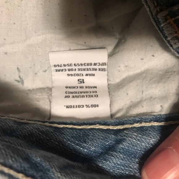 Bongo jean shorts size 15 blue denim distressed - Picture 7 of 11